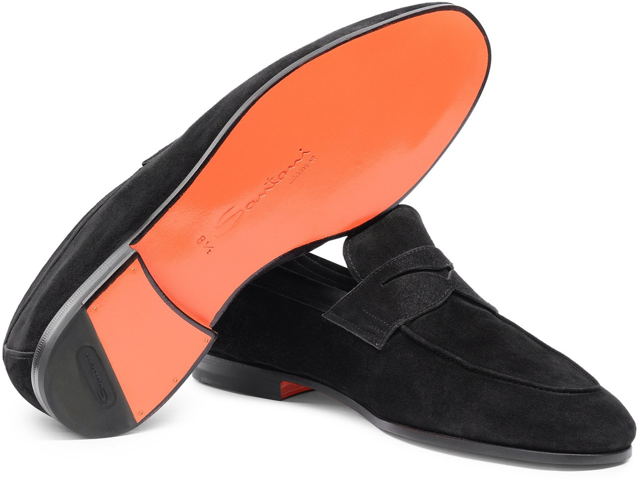 Santoni Men's suede Carlo loafer Wit