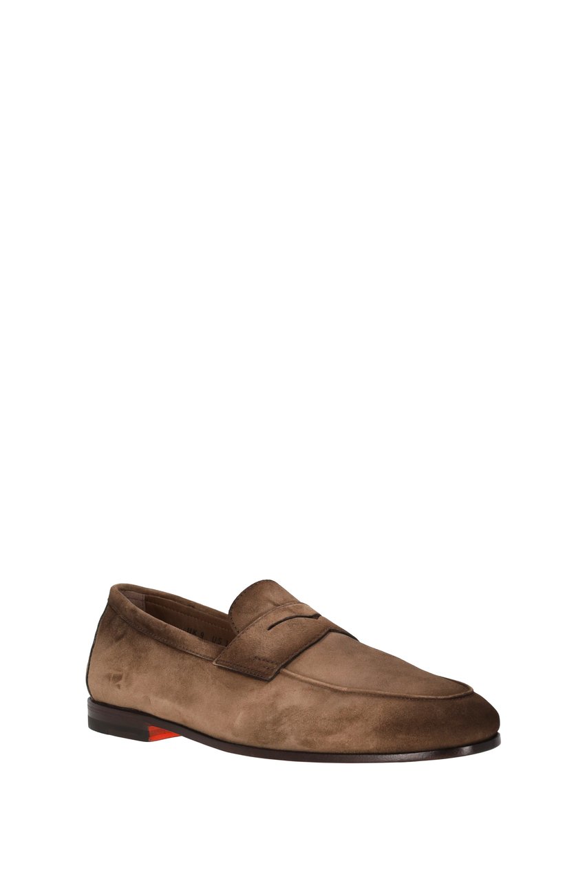 Santoni Suede Moccasins Goodyear Construction Bruin