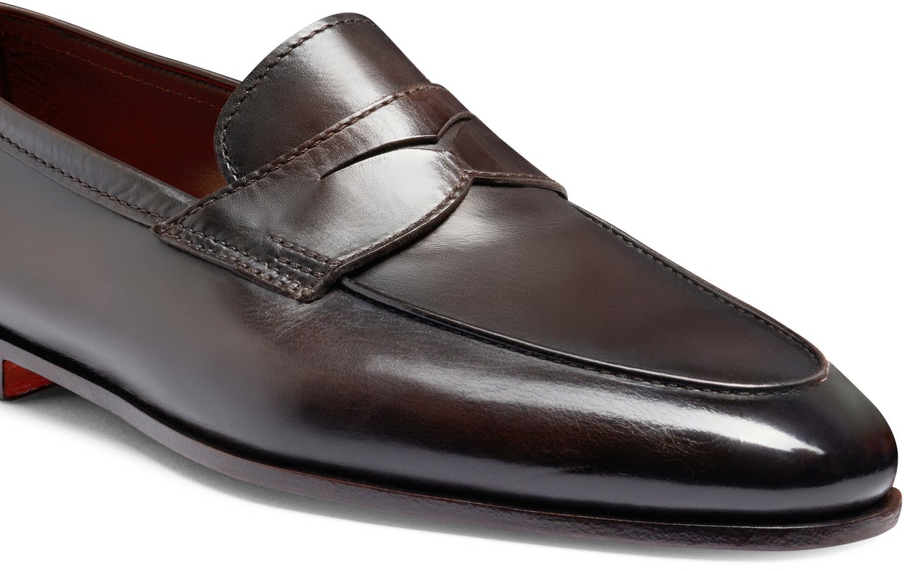 Santoni Men's leather Carlo loafer Wit