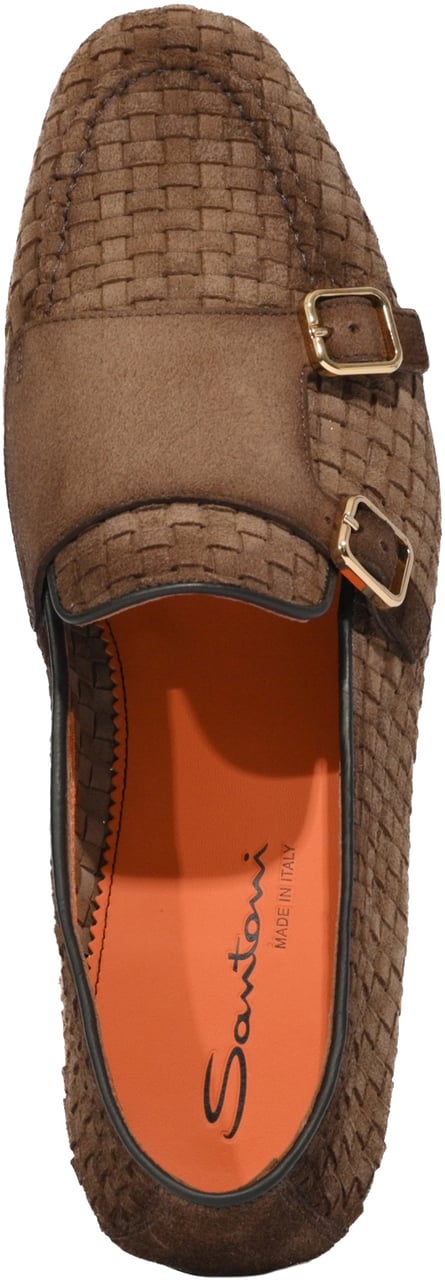 Santoni Flat Shoes Brown Bruin