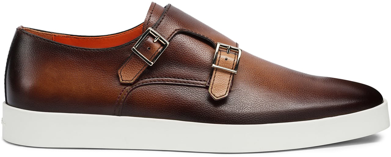 Santoni Men's doublebuckle loafer Wit