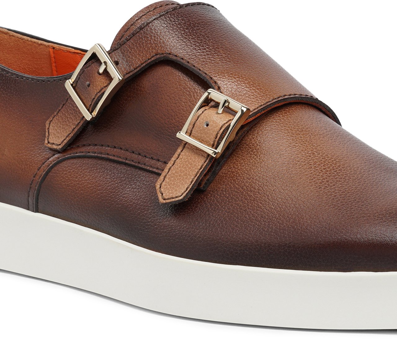 Santoni Men's doublebuckle loafer Wit