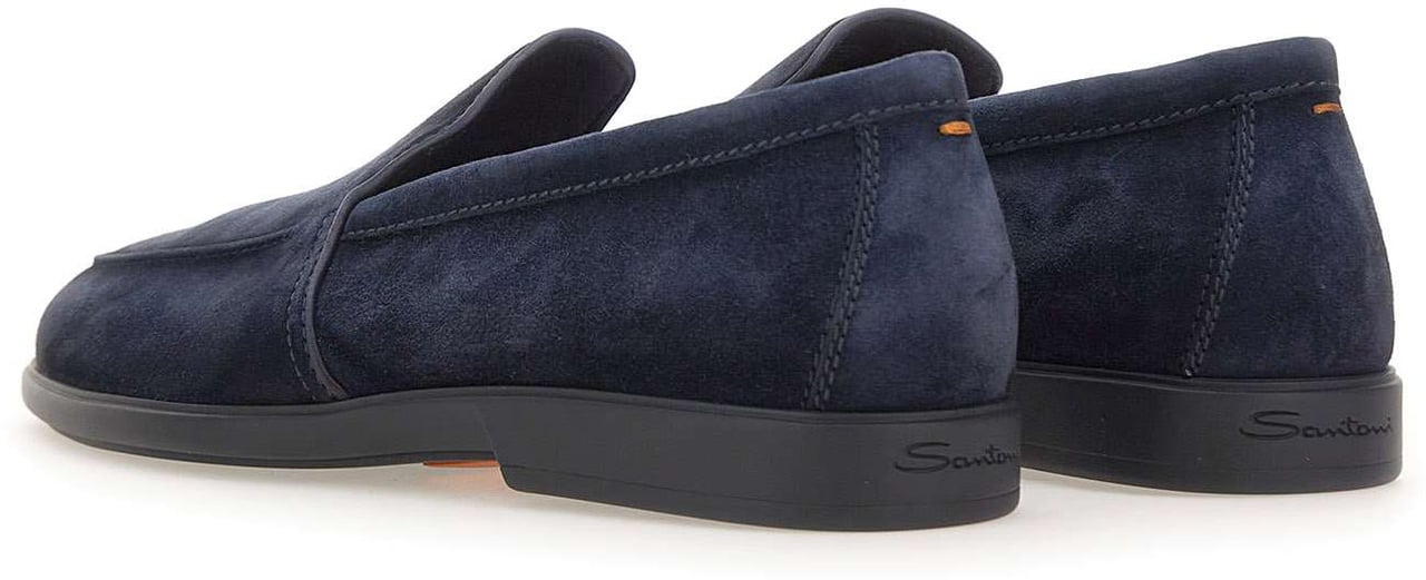 Santoni Flat Shoes Blue Navy