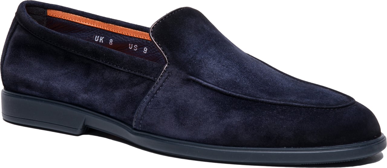 Santoni Flat Shoes Blue Blauw