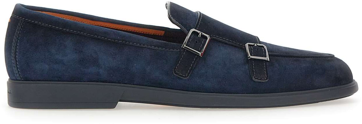 Santoni Flat Shoes Blue Blauw