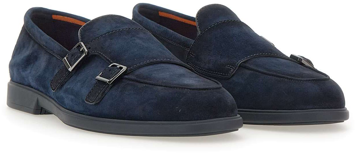 Santoni Flat Shoes Blue Blauw