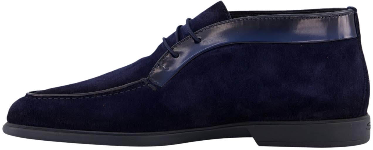Santoni Heren Ikki Veterschoen Blauw Blauw