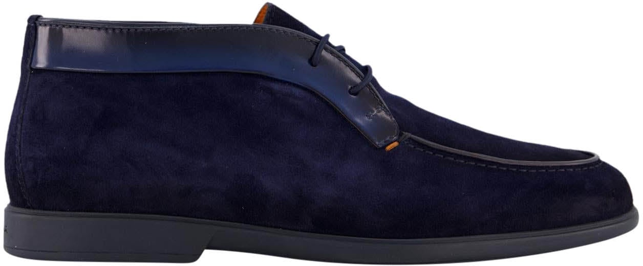 Santoni Heren Ikki Veterschoen Blauw Blauw