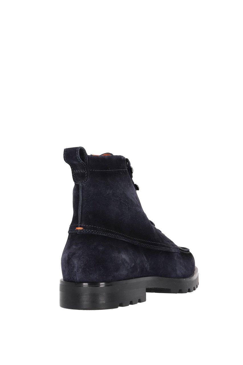Santoni Anti-Slip Sole Suede Ankle Boots Zwart