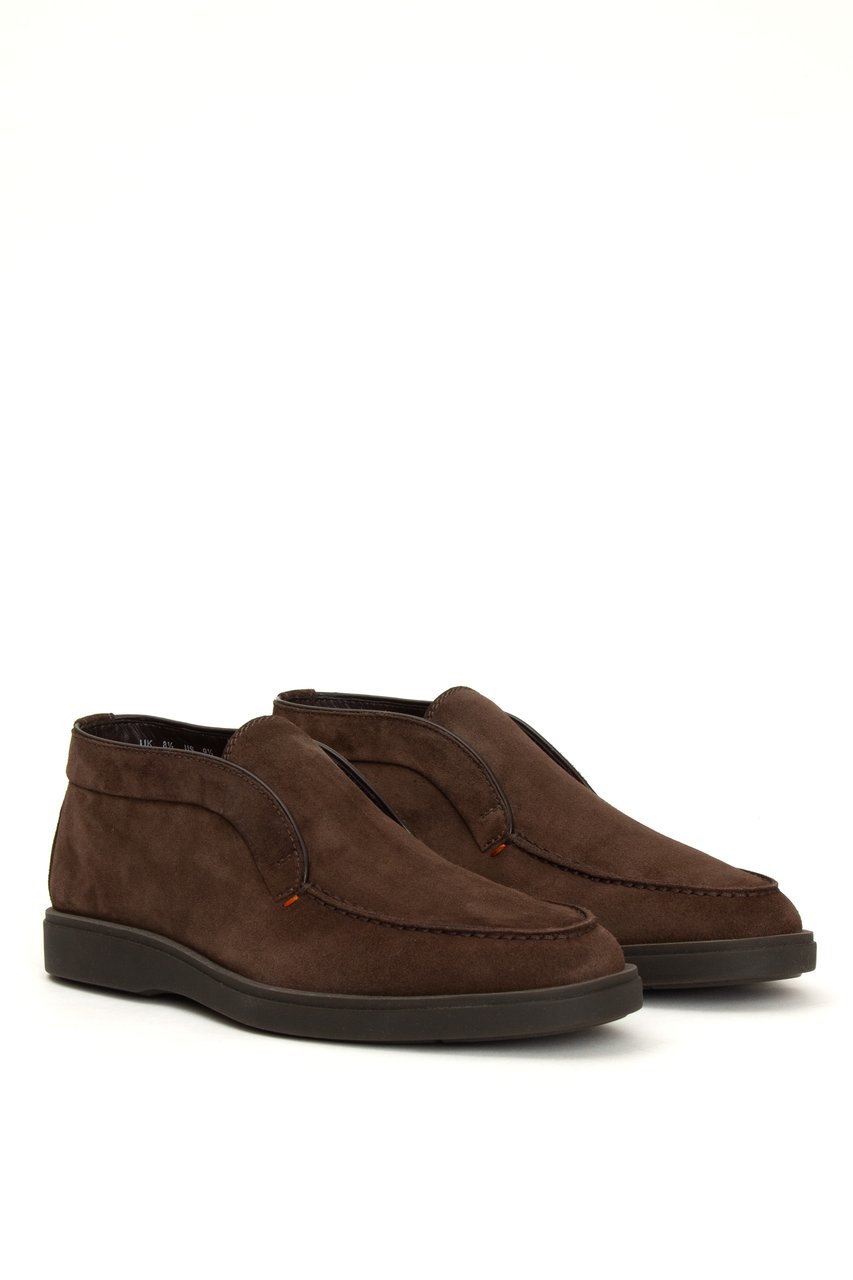 Santoni Suede Polacchino Boots Zwart