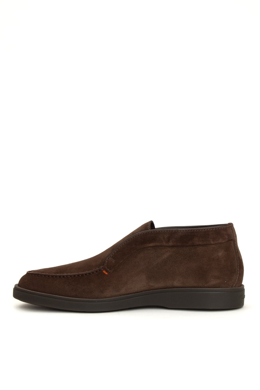 Santoni Suede Polacchino Boots Zwart