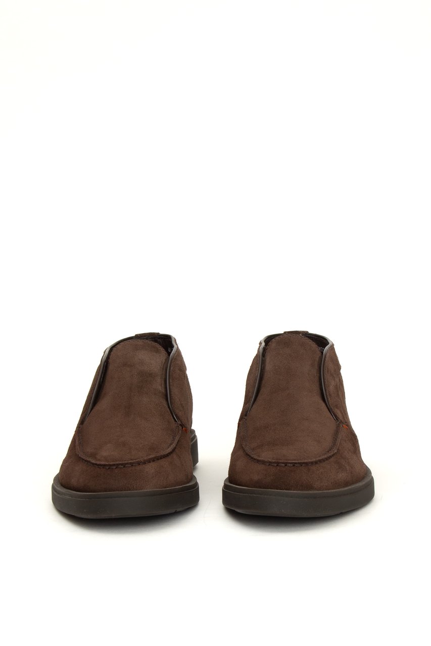Santoni Suede Polacchino Boots Zwart