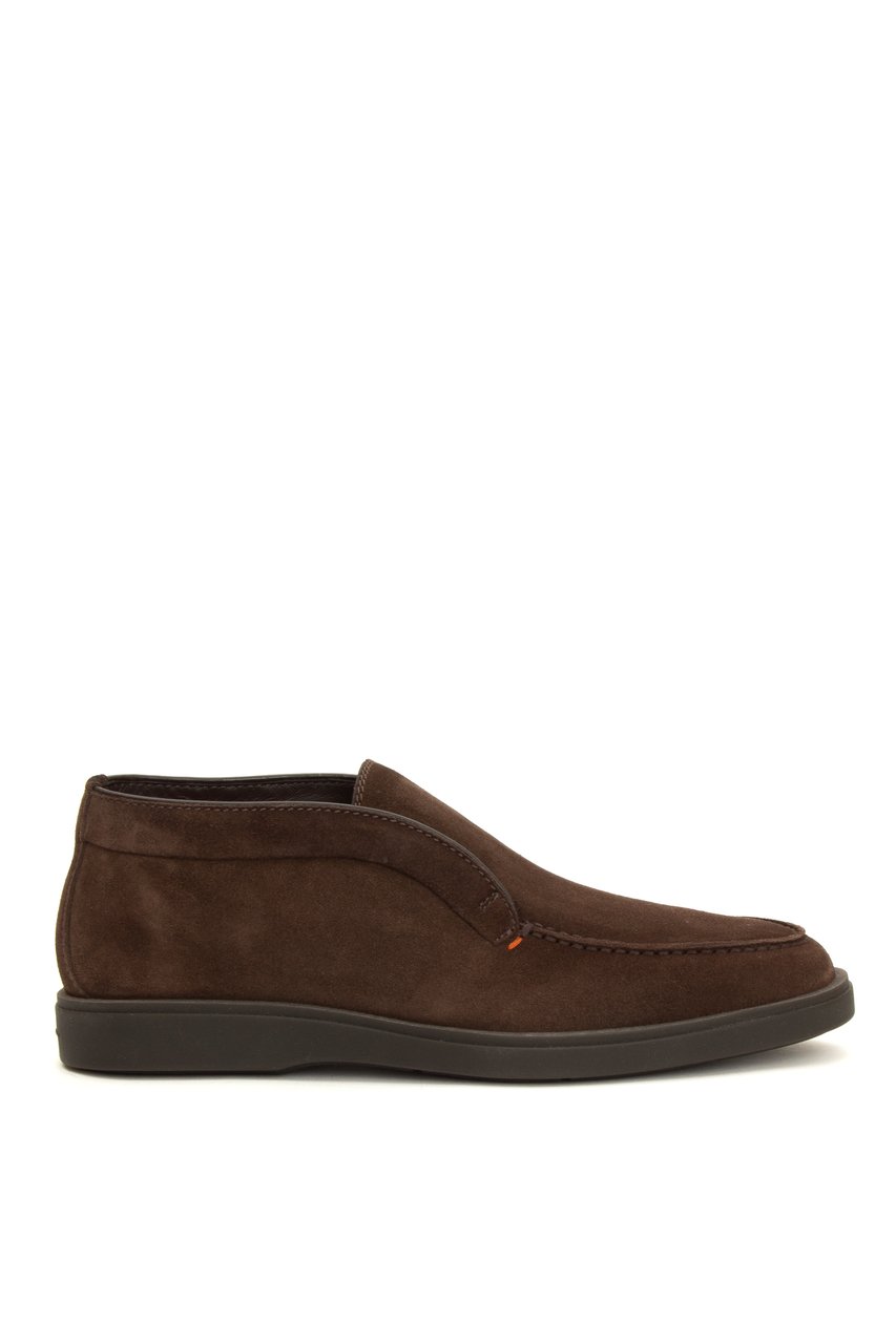 Santoni Suede Polacchino Boots Zwart