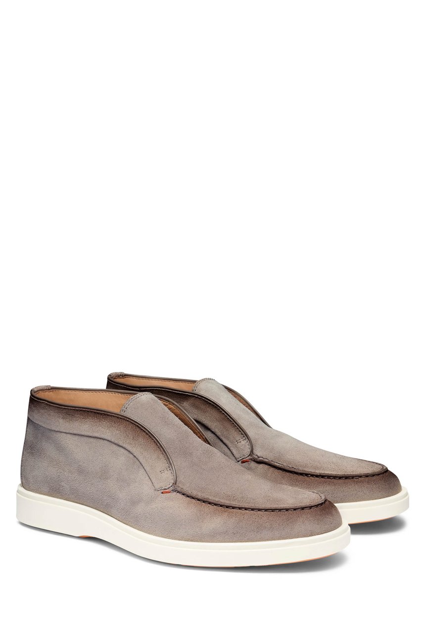 Santoni Suede Desert Boot Ankle Boots Grijs