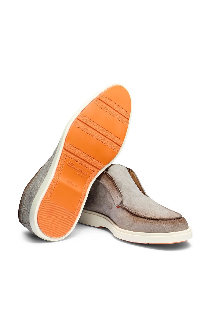 Santoni Suede Desert Boot Ankle Boots Grijs