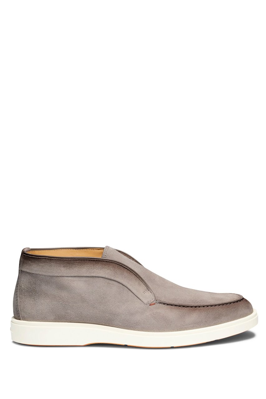 Santoni Suede Desert Boot Ankle Boots Grijs