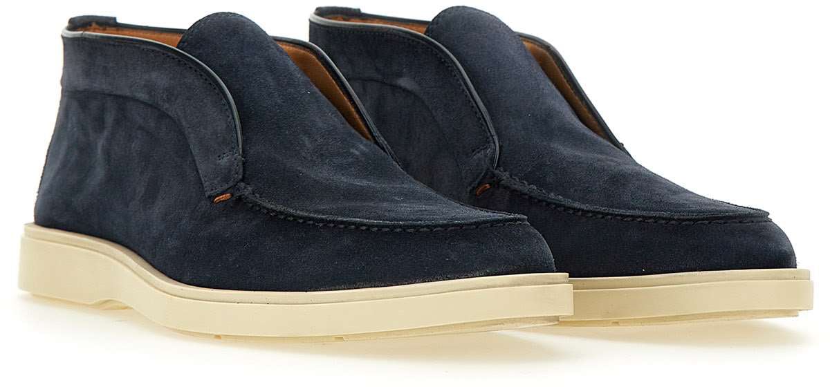 Santoni Flat Shoes Blue Blauw