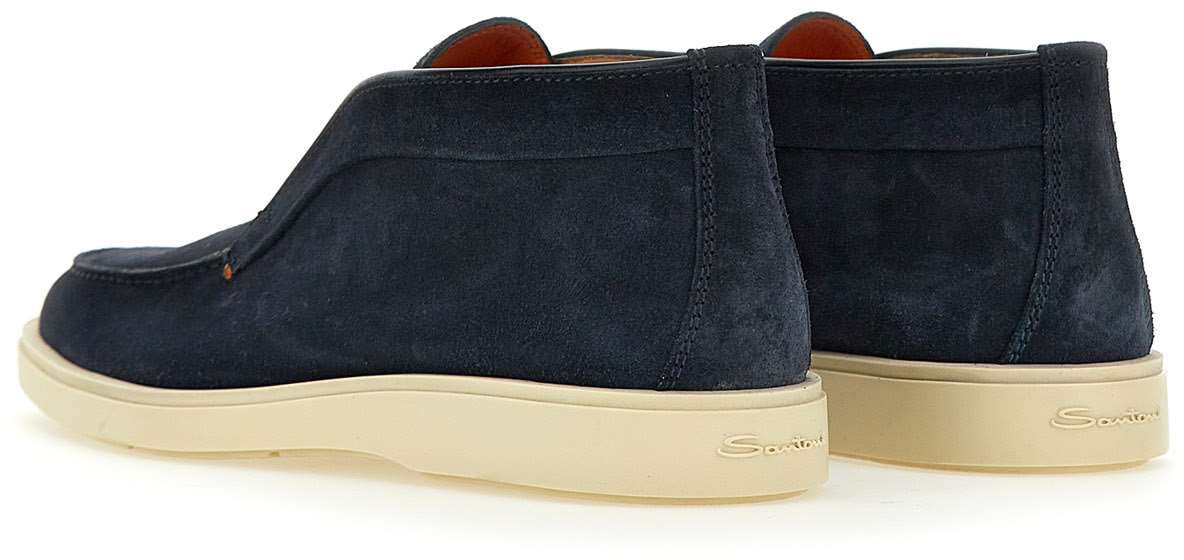 Santoni Flat Shoes Blue Blauw