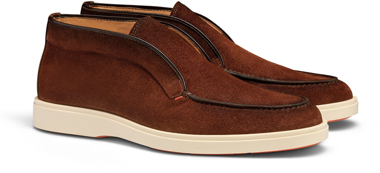 Santoni Men's suede desert boot Wit