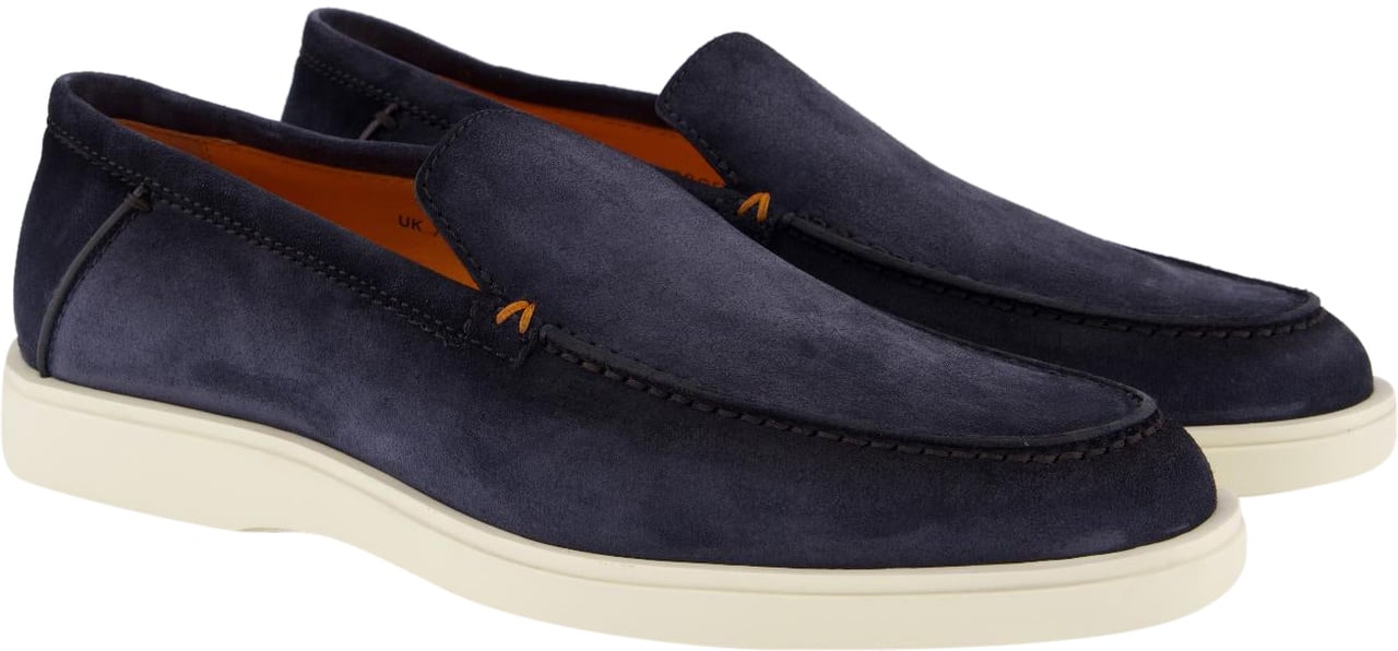 Santoni Heren Botanist Loafer Blauw Blauw