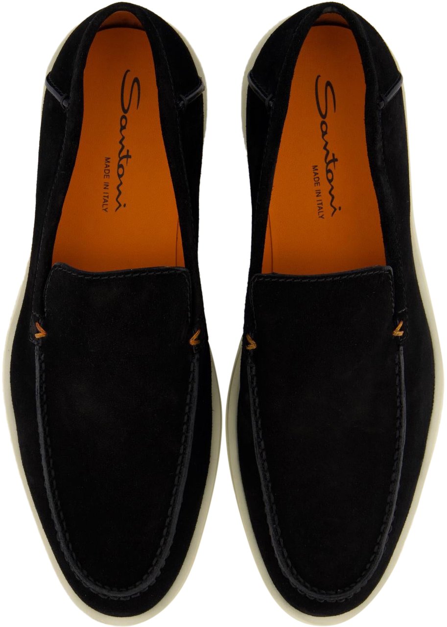 Santoni Heren Botanist Loafer Zwart Zwart