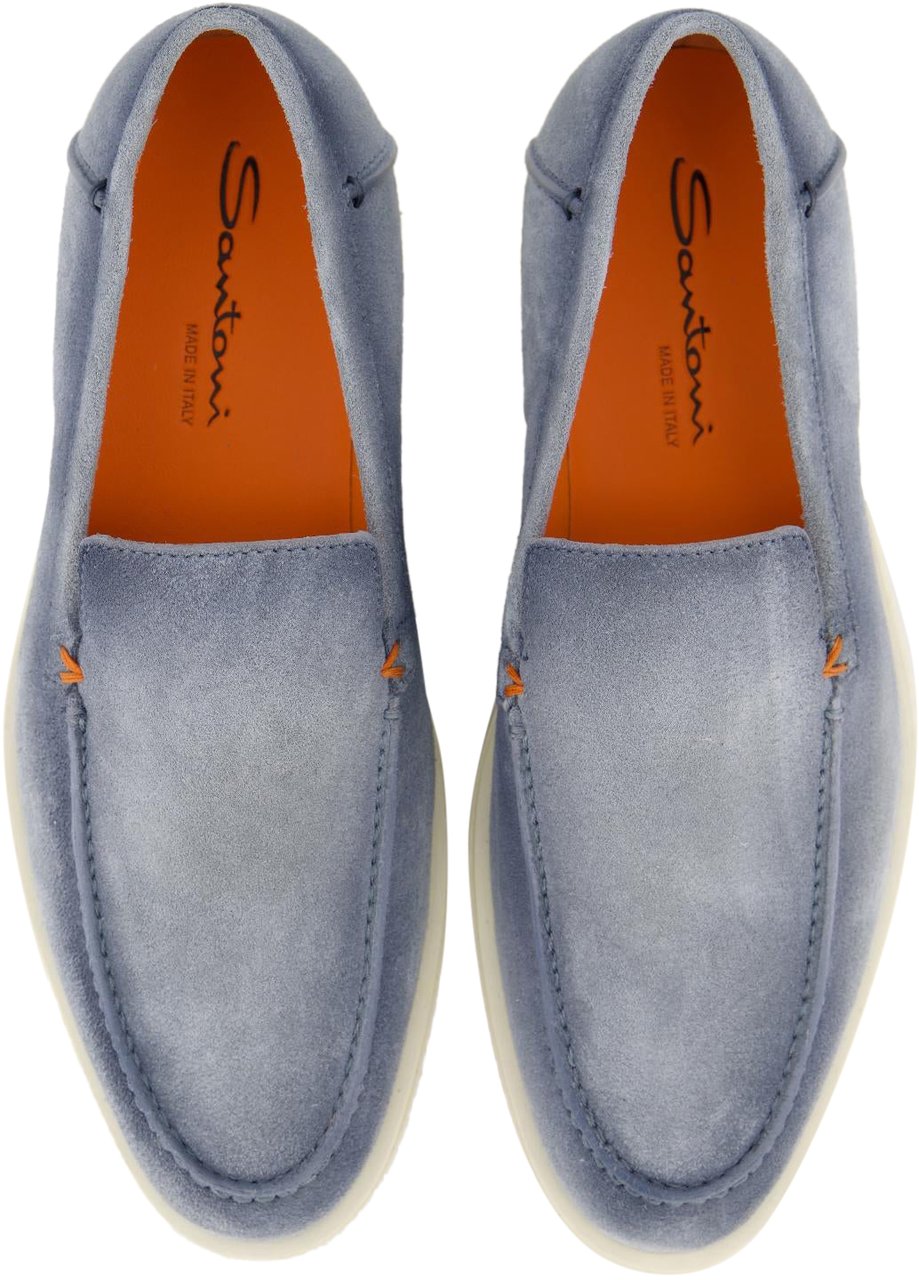 Santoni Heren Botanist Loafer Blauw Blauw