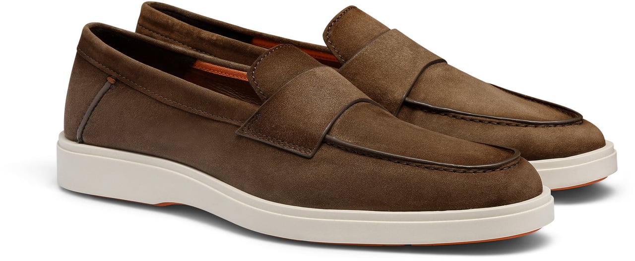 Santoni Men's suede loafer Wit