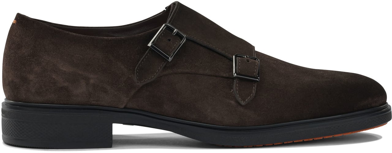 Santoni Suede double buckle loafers Bruin