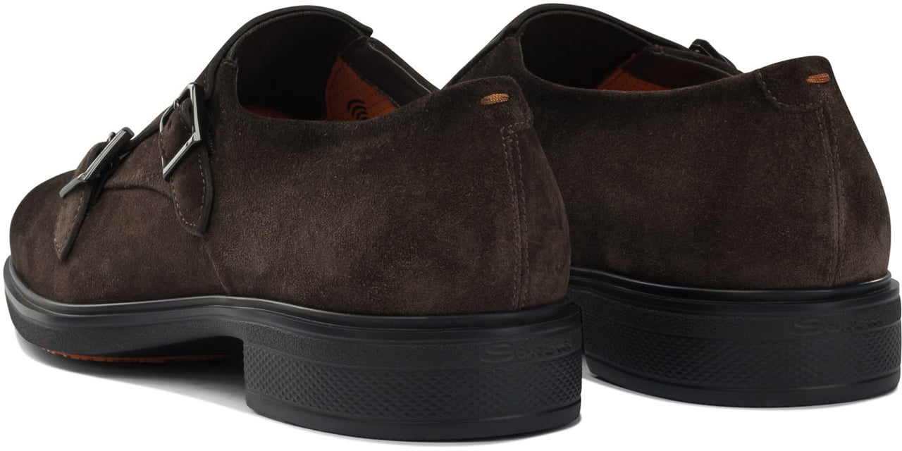 Santoni Suede double buckle loafers Bruin