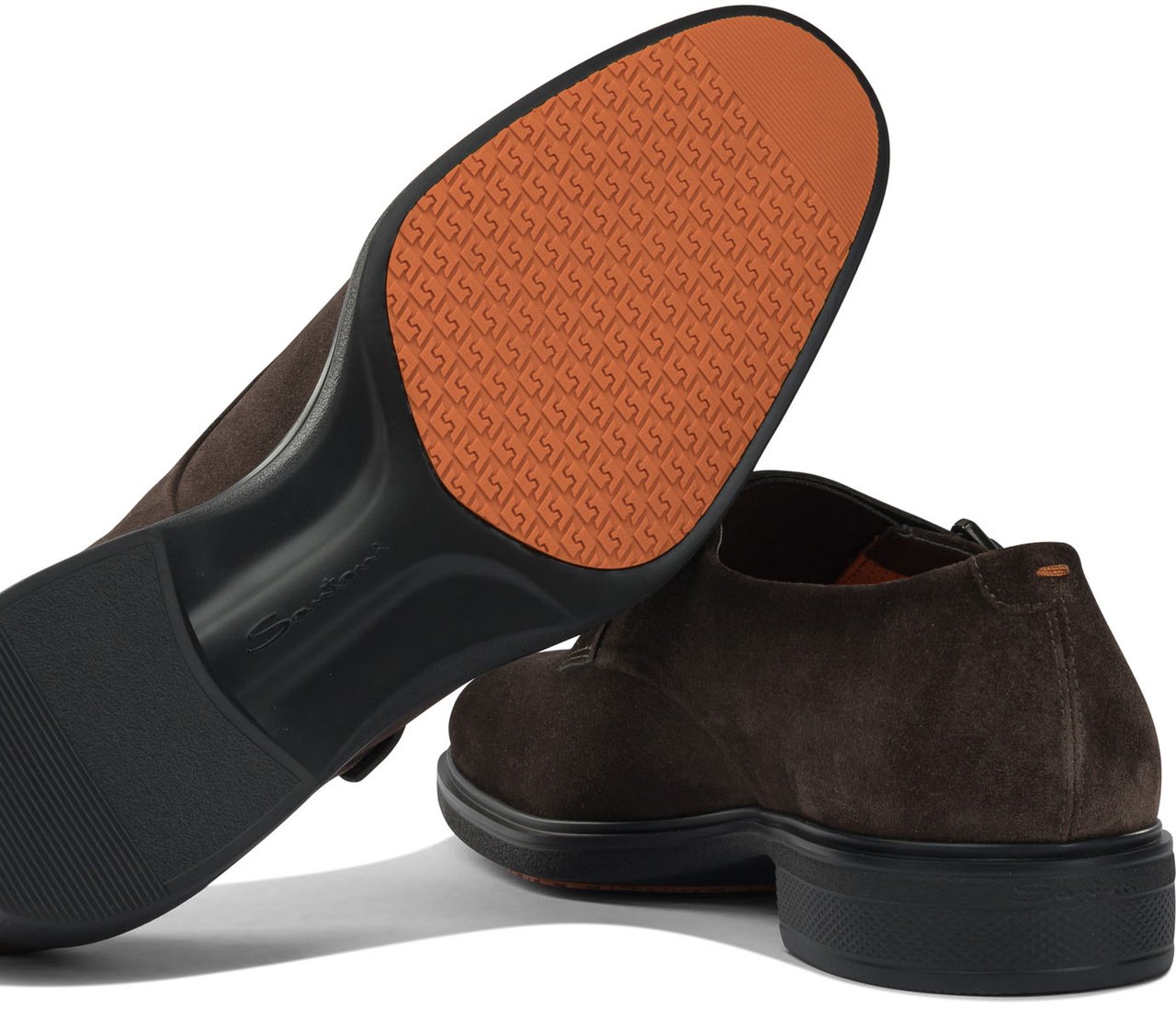 Santoni Suede double buckle loafers Bruin