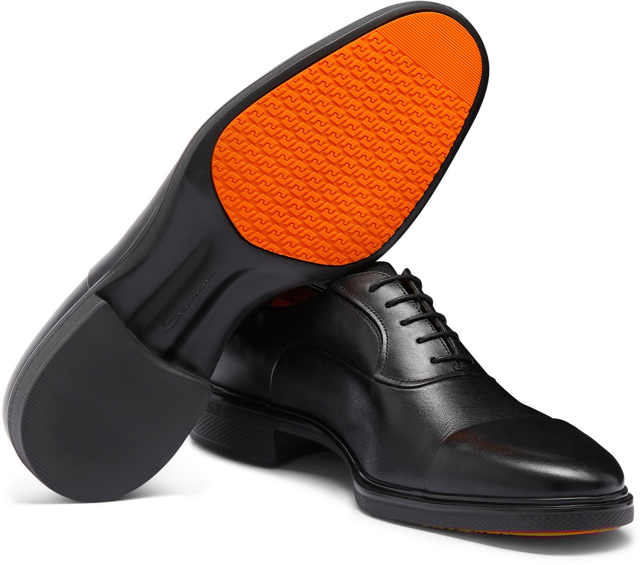 Santoni Men's leather Easy laceup Wit