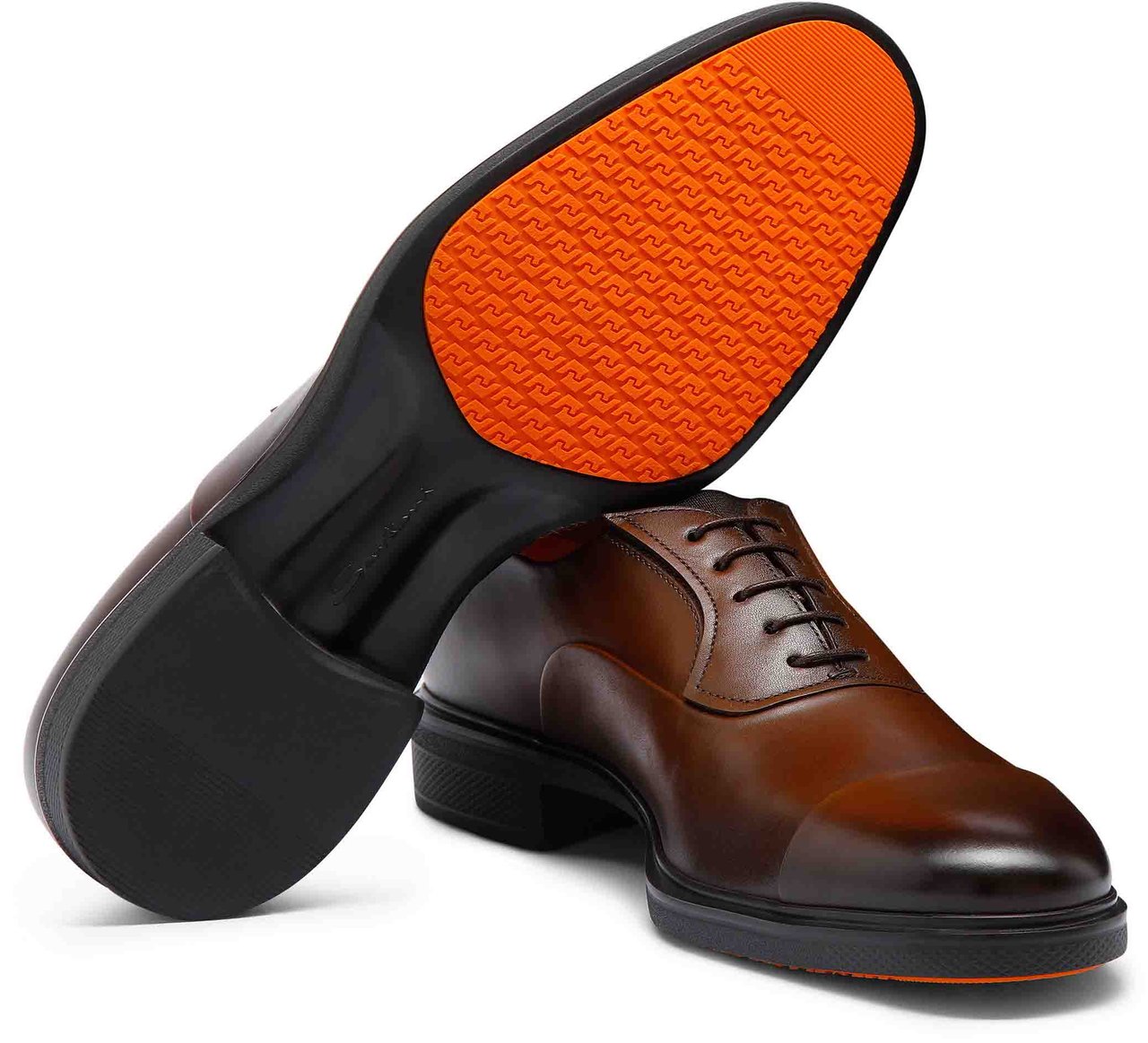 Santoni Men's leather Easy laceup Wit