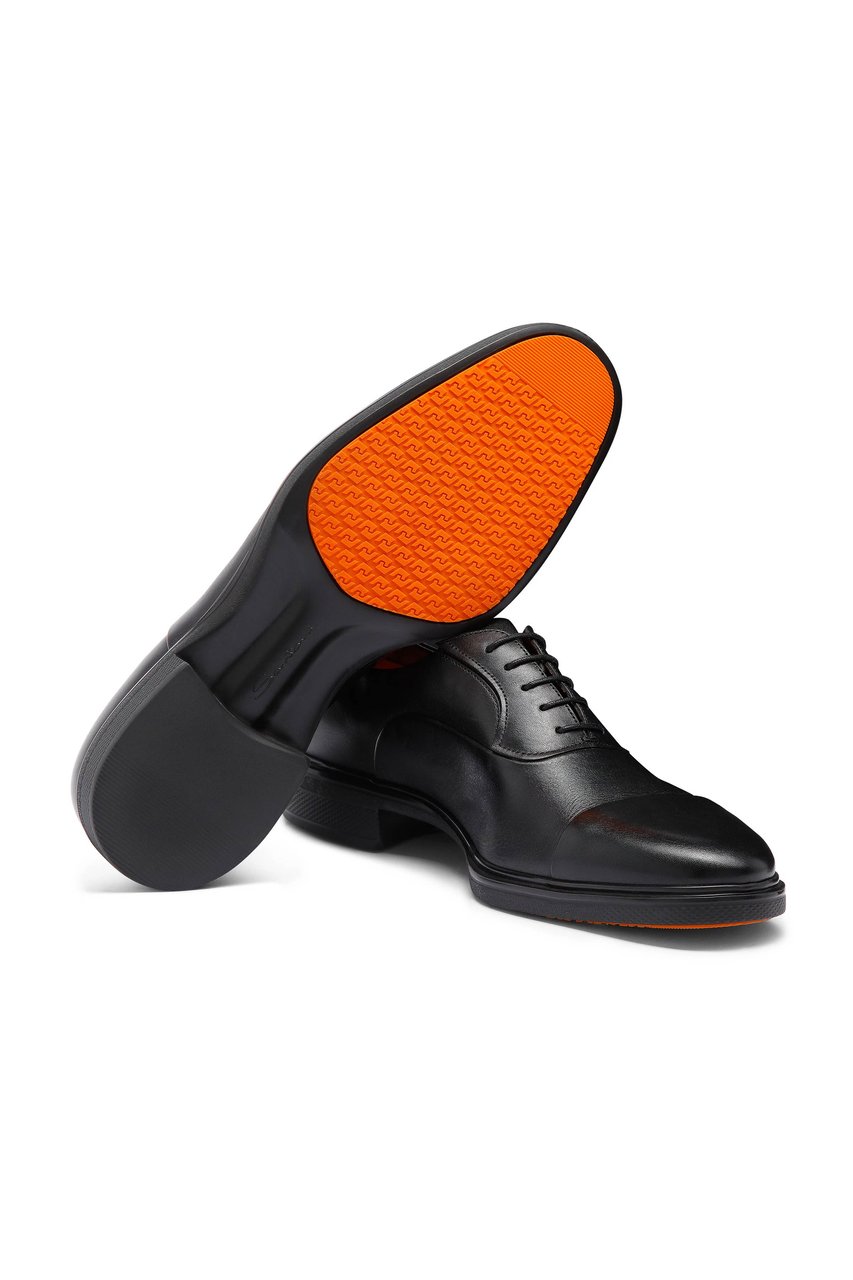 Santoni Easy Leather Lace-Up Shoes Grijs
