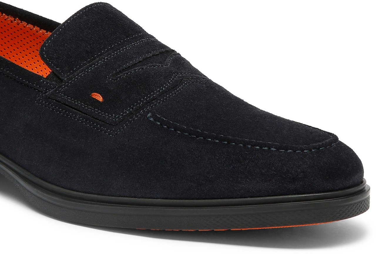 Santoni Men's suede Easy loafer Wit