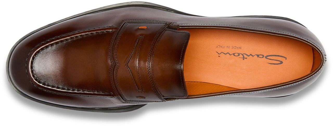 Santoni Men's leather Easy loafer Wit