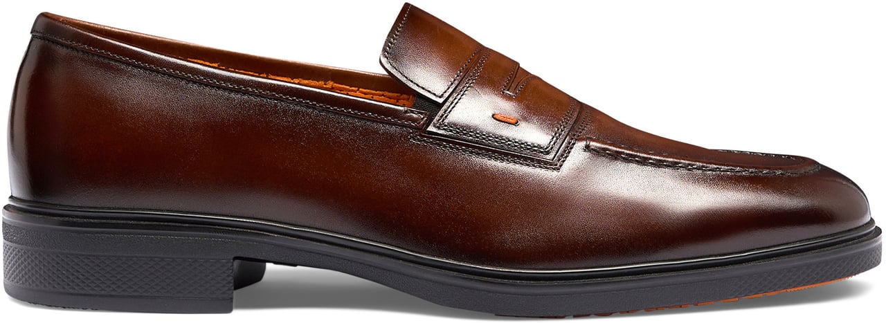 Santoni Men's leather Easy loafer Wit