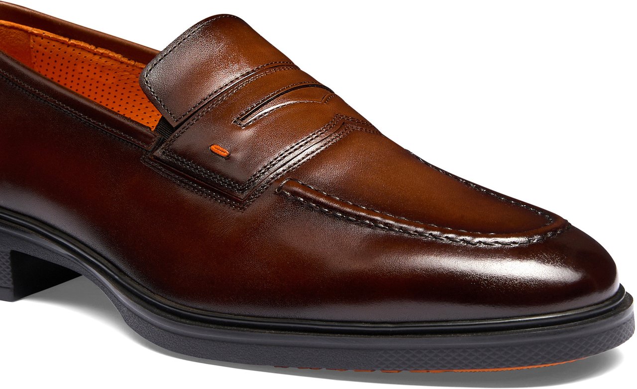 Santoni Men's leather Easy loafer Wit