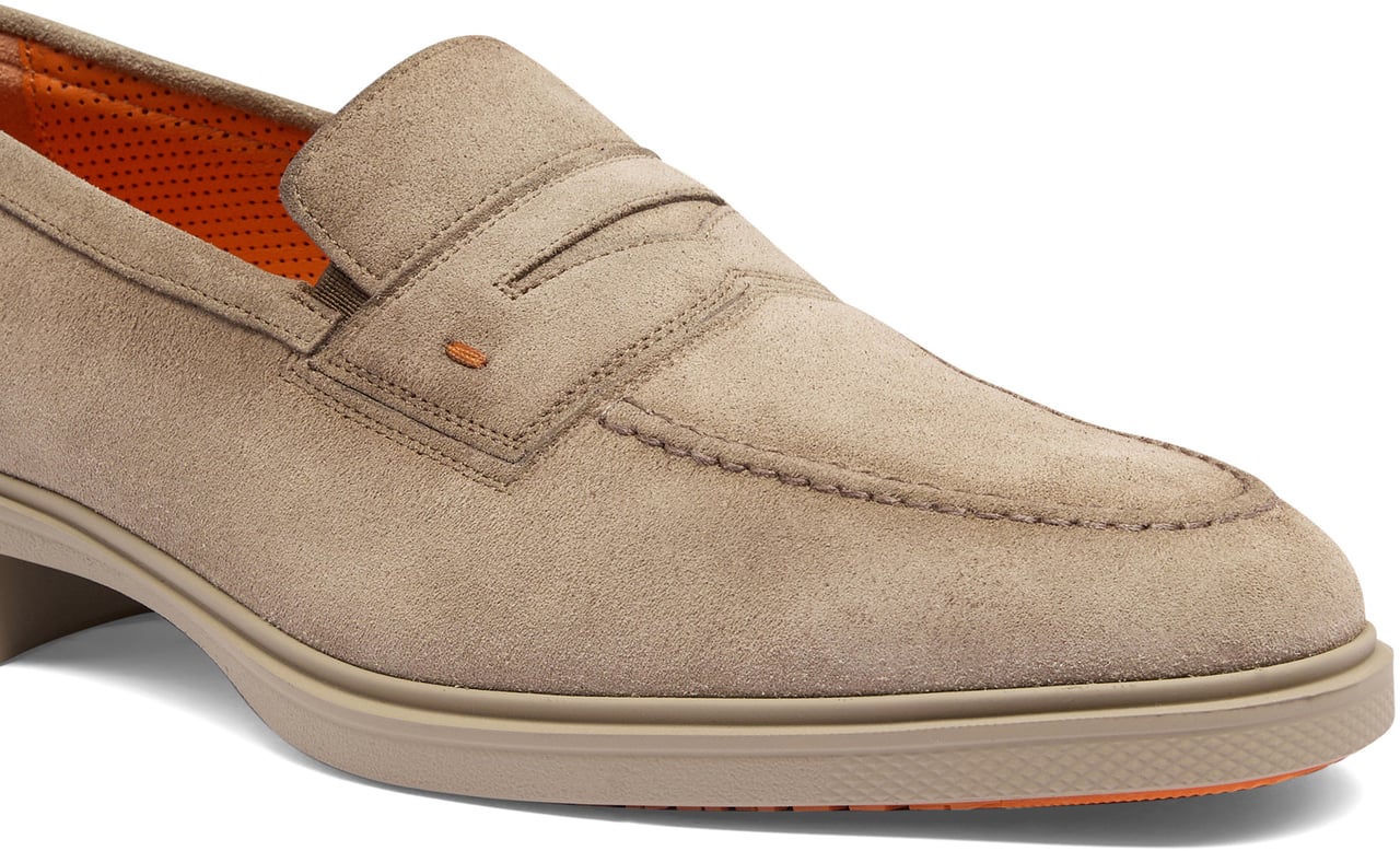 Santoni Men's suede Easy loafer Wit