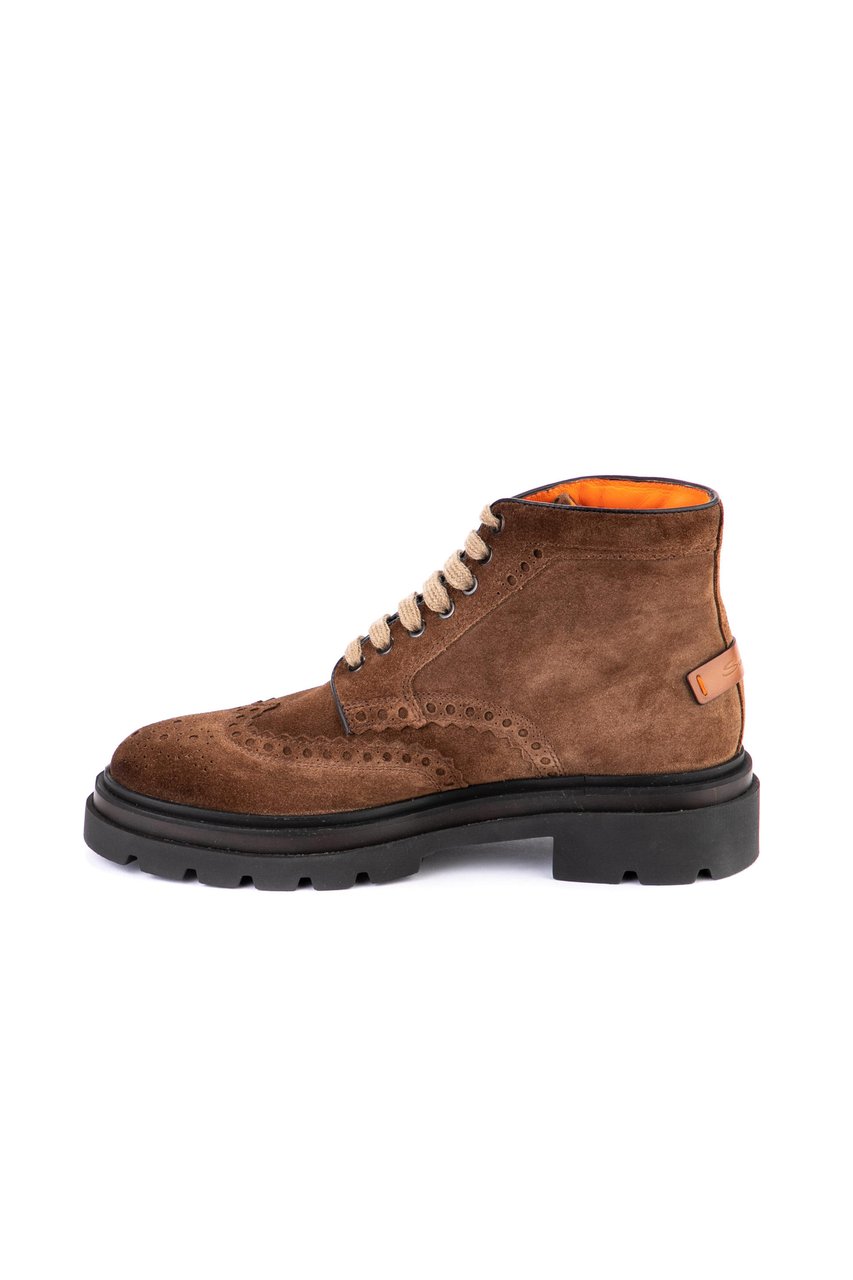 Santoni Breakout Suede Ankle Boots Bruin