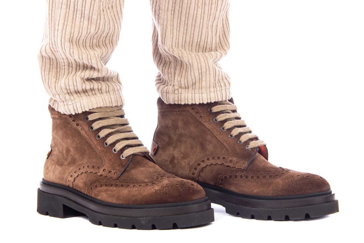 Santoni Breakout Suede Ankle Boots Bruin