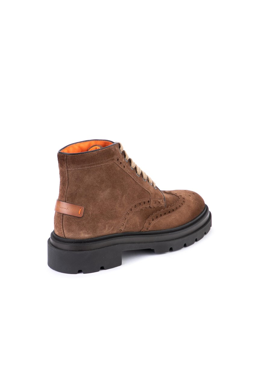 Santoni Breakout Suede Ankle Boots Bruin