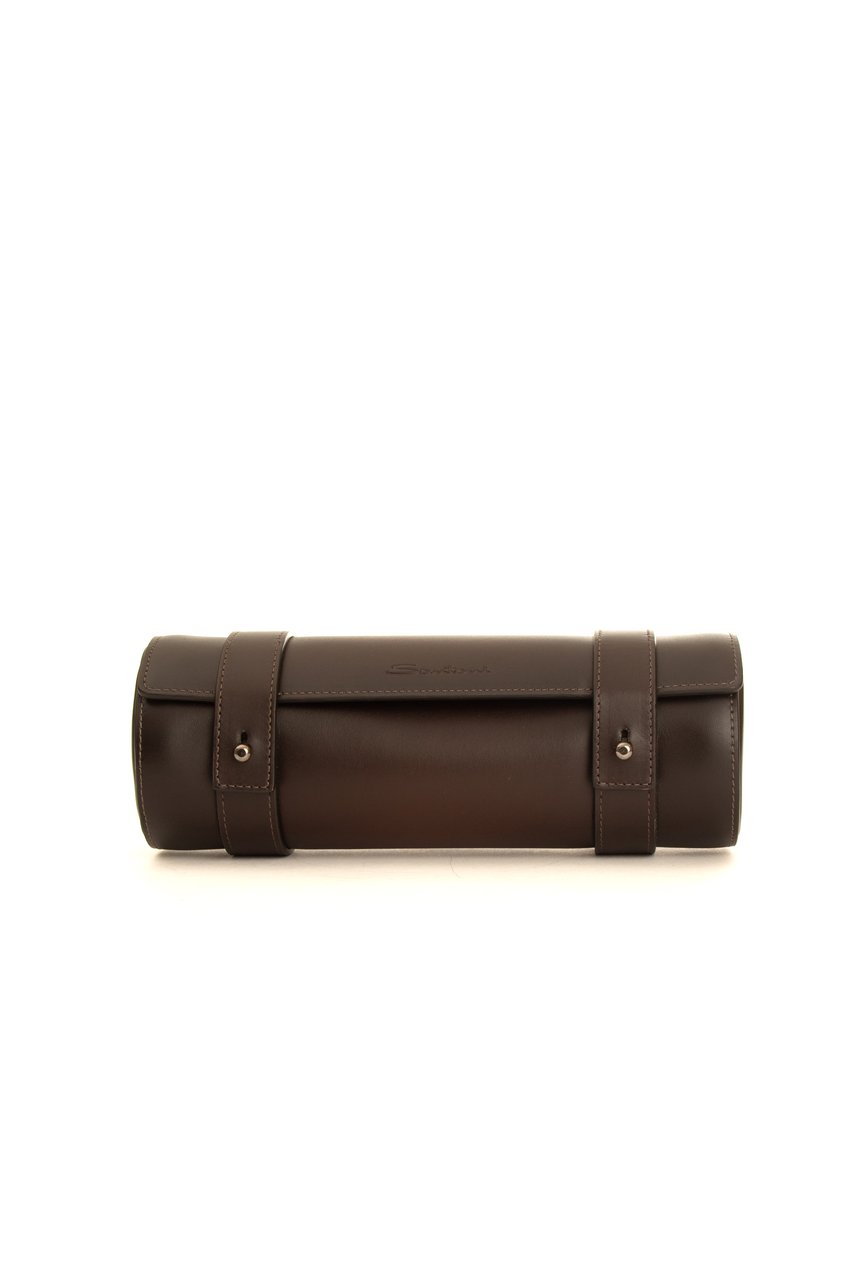 Santoni Leather Watch Case Zwart