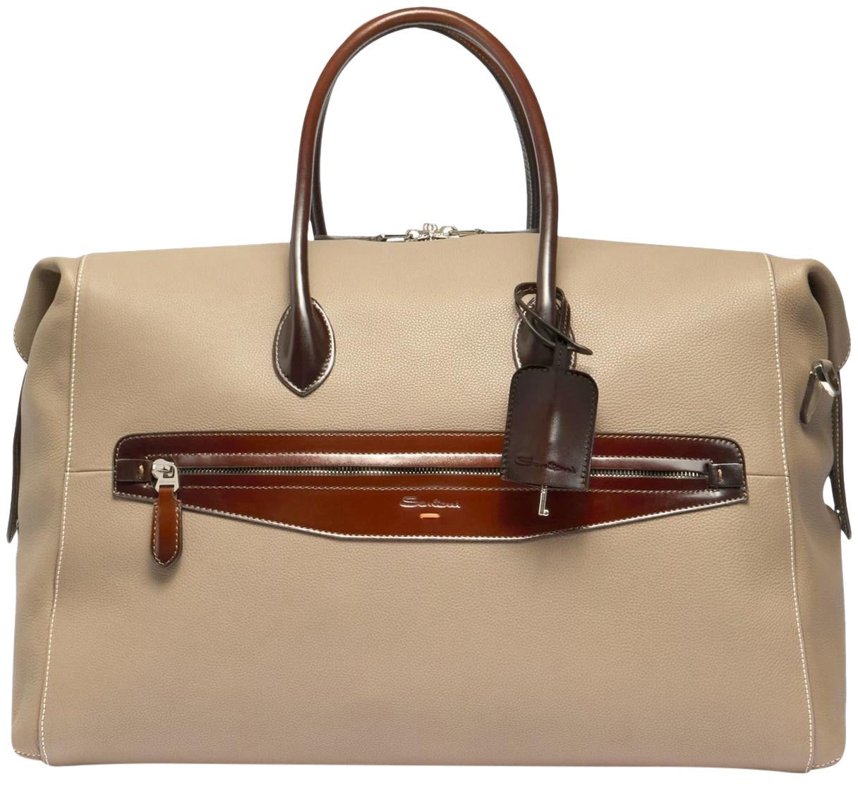 Santoni Heren New Borsome Beige