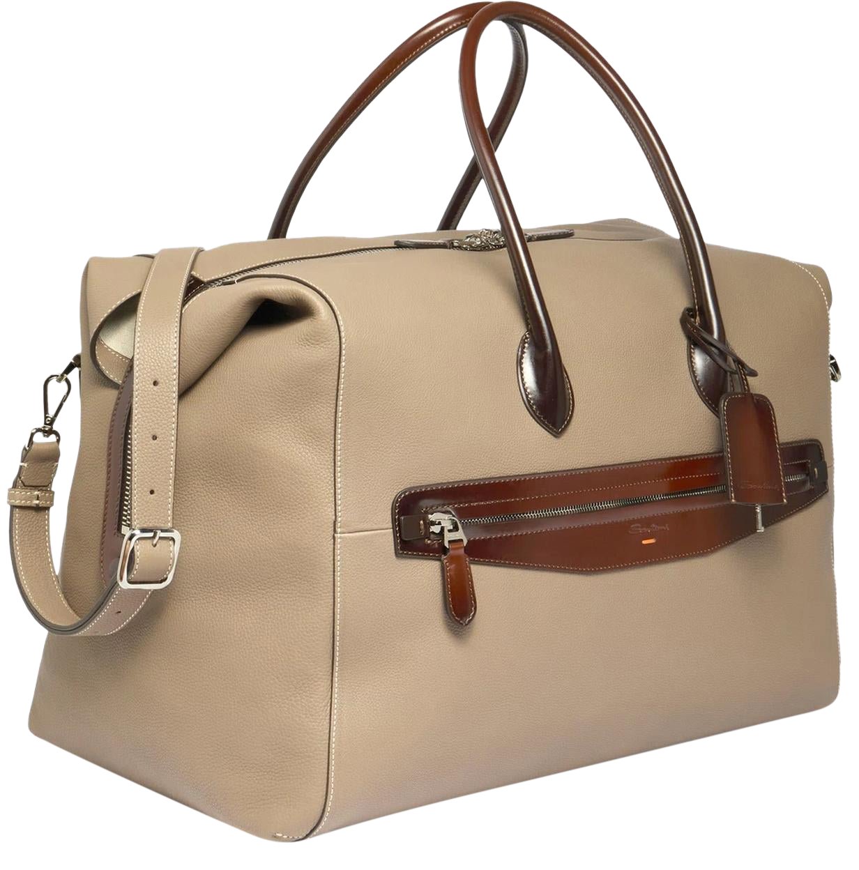 Santoni Heren New Borsome Beige