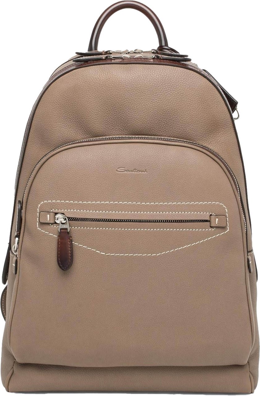 Santoni Heren Dubbele Rugzak Beige