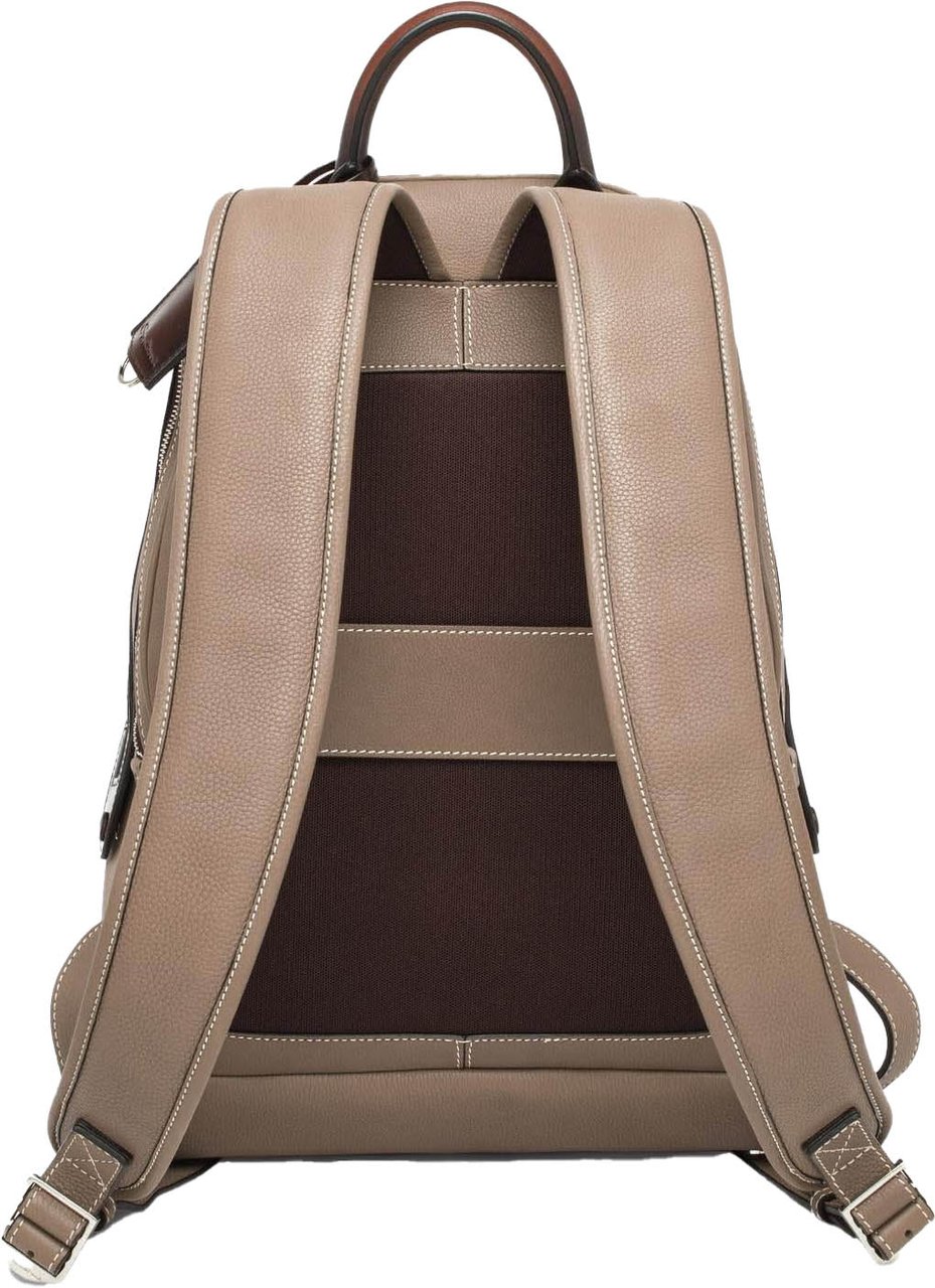 Santoni Heren Dubbele Rugzak Beige