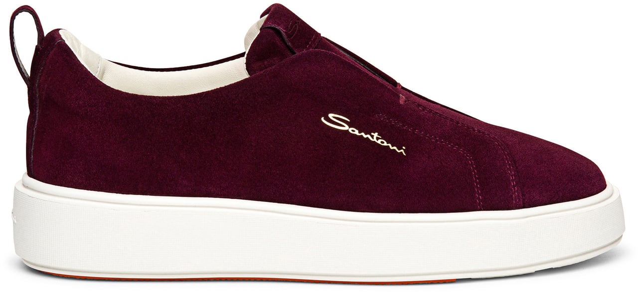 Santoni Women’s suede slipon sneaker Wit