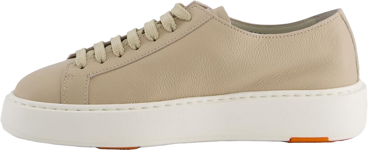 Santoni Dames Clean Sneaker Wit Roze
