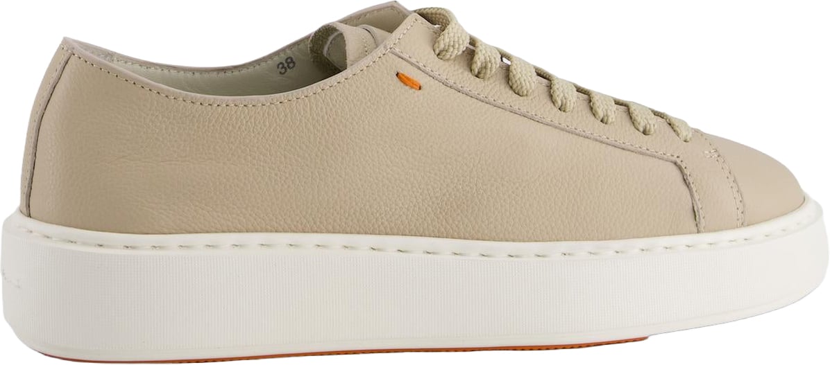Santoni Dames Clean Sneaker Wit Roze