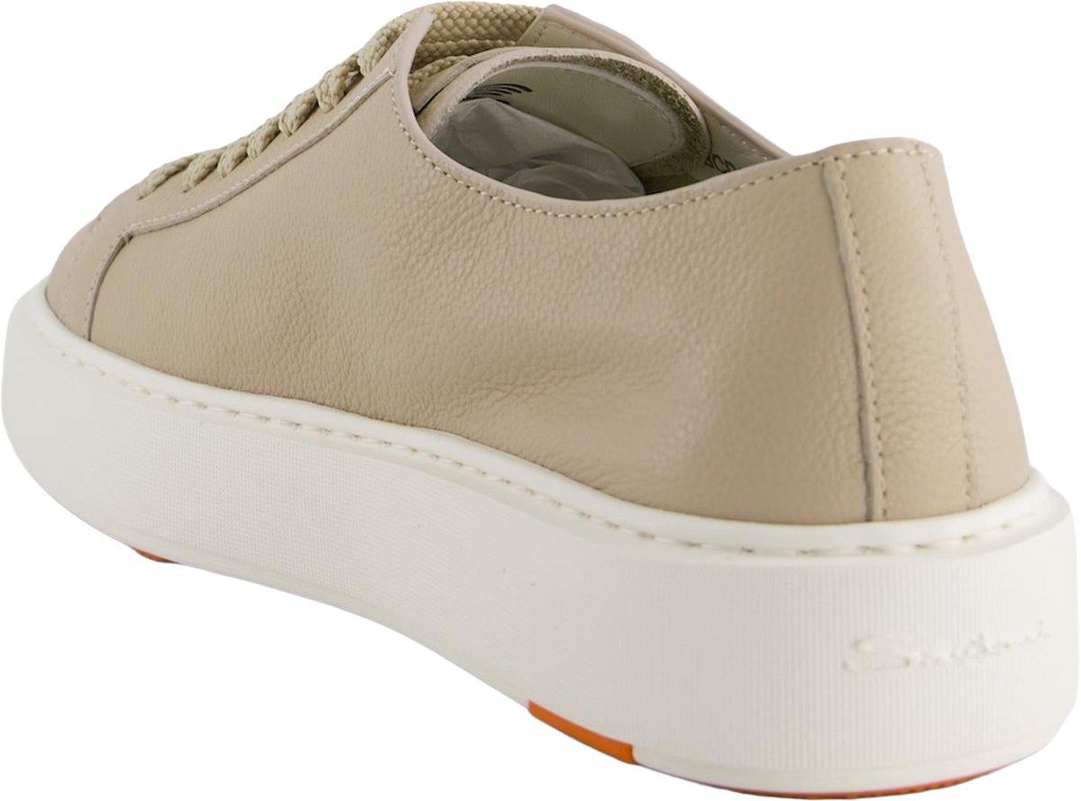 Santoni Dames Clean Sneaker Wit Roze